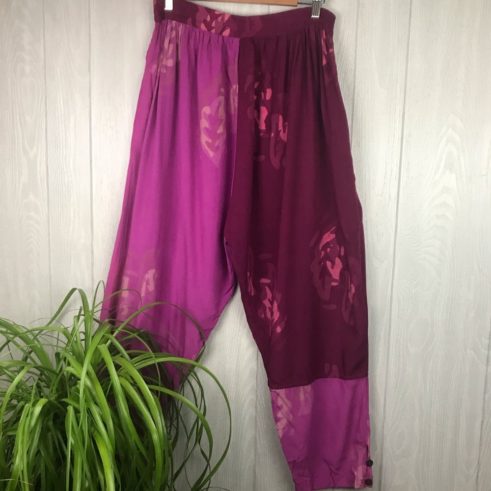 NWT Vintage handmade harem pants pink high waist boho festival new old stock 90s
